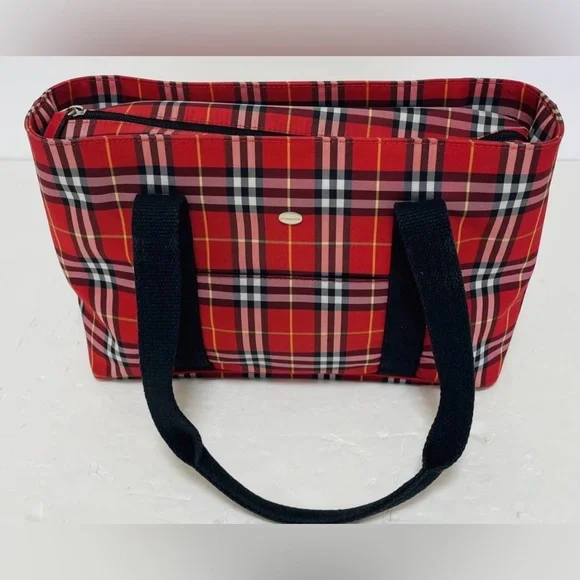 Burberry Red and Black Plaid Tote - Picture 1 of 11